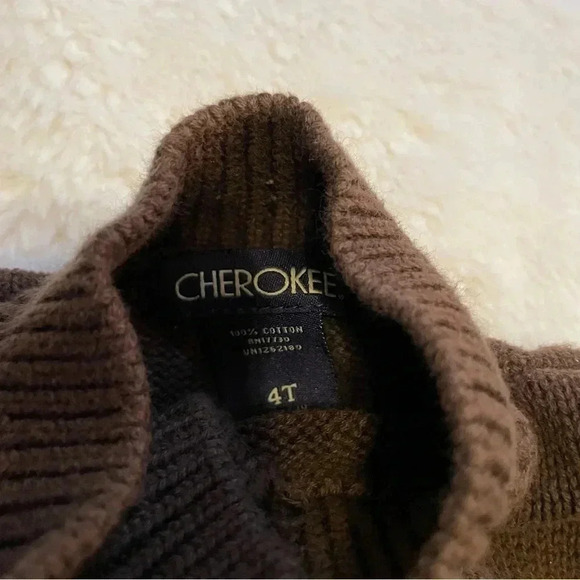 Cherokee 100% cotton 4T brown and red moose sweater - Picture 3 of 4